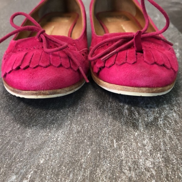 Dolce Vita Suede Fringe Loafers Fuchsia Pink 7 - Picture 8 of 9